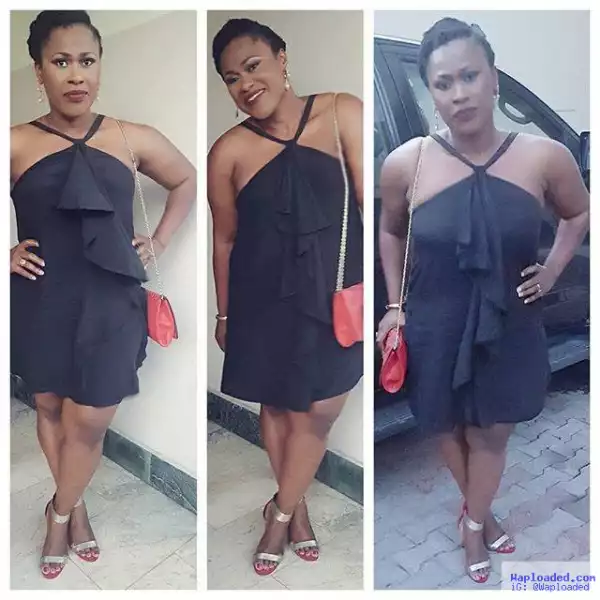 Photos: Actress Uche Jombo steps out in a black dress for movie premiere